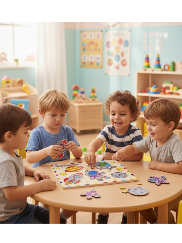 Ben Uzaydayım Ahşap Eğitici Puzzle Oyuncak