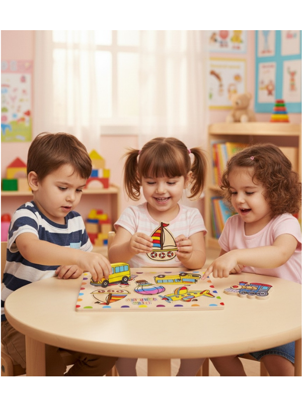 Benim Taşıtlarım Ahşap Eğitici Puzzle Oyuncak
