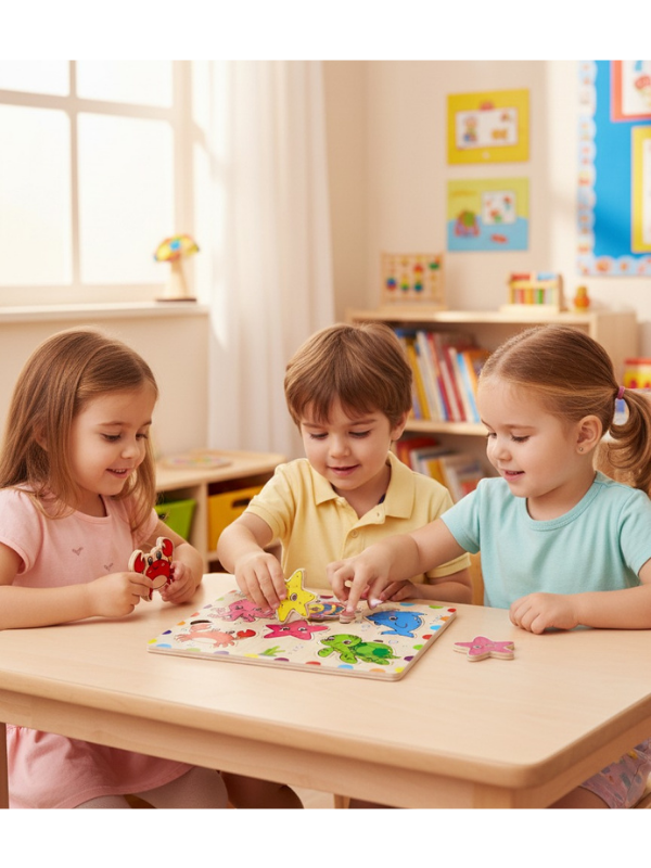 Denizdeki Dostlarım Ahşap Eğitici Puzzle Oyuncak