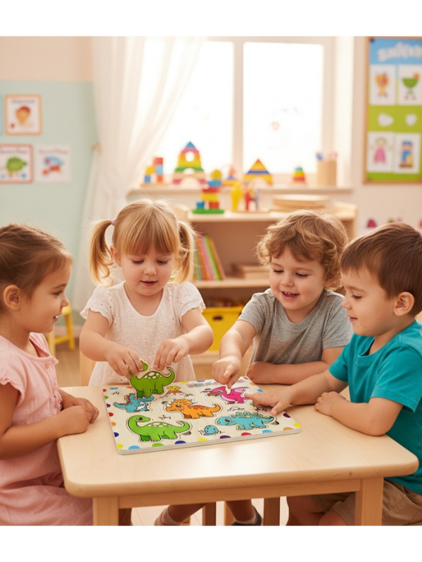 Minik Dinozorlarım Ahşap Eğitici Puzzle Oyuncak