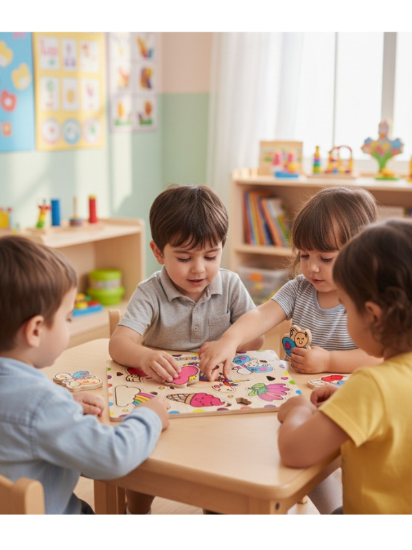 Düşlerimdeki Dostlarım Ahşap Eğitici Puzzle Oyuncak