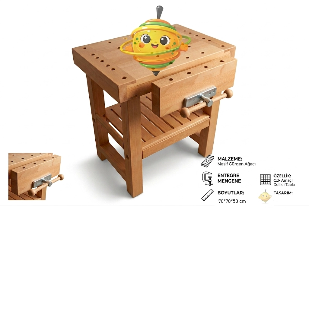 Çocuk Marangoz tezgahı 70*50*70 cm  tek mengeneli
