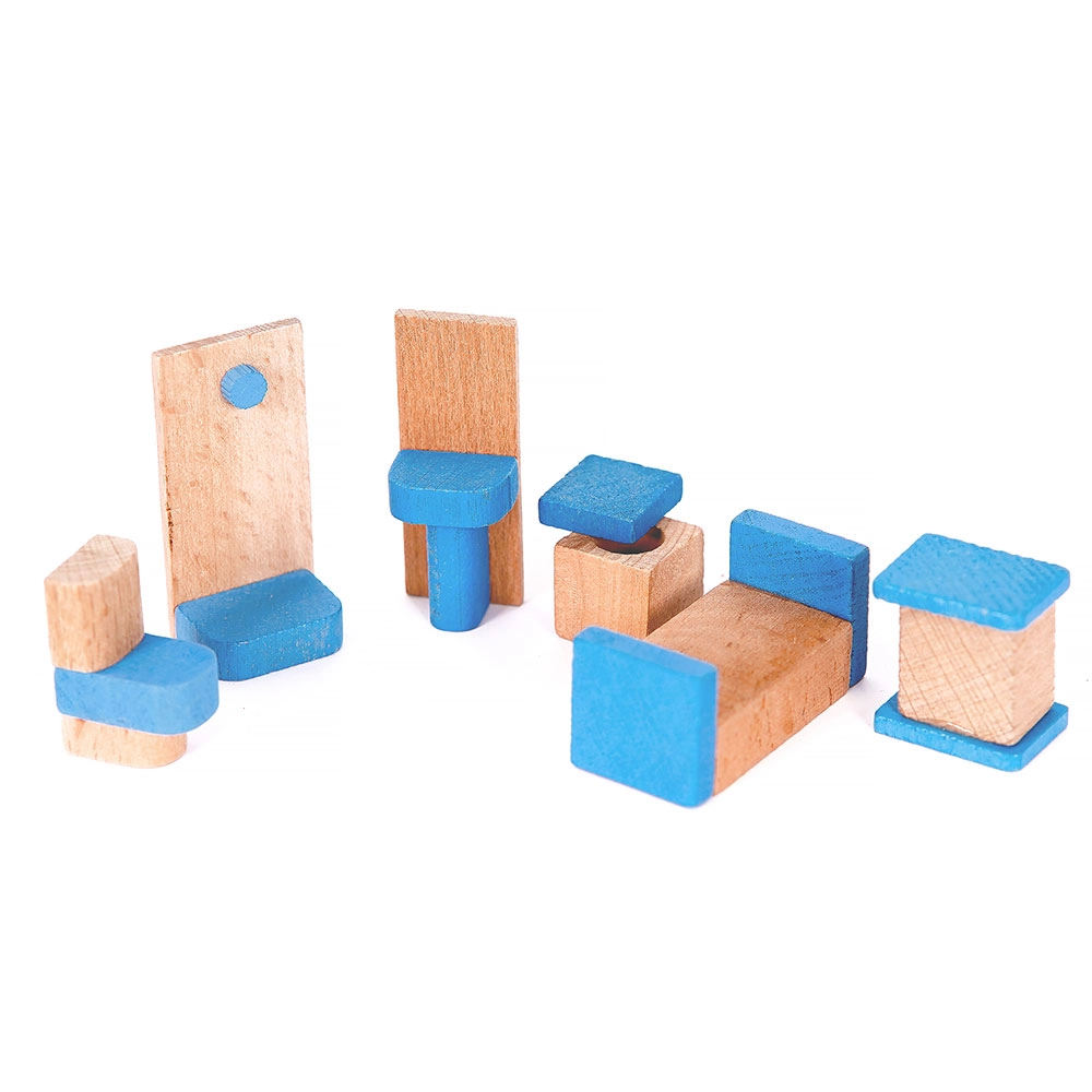 Ahşap - Mini Minyatür Banyo Seti