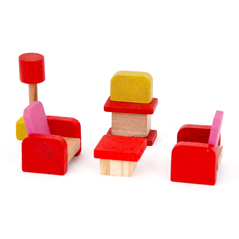 Ahşap - Mini Minyatür Oturma Odası Seti