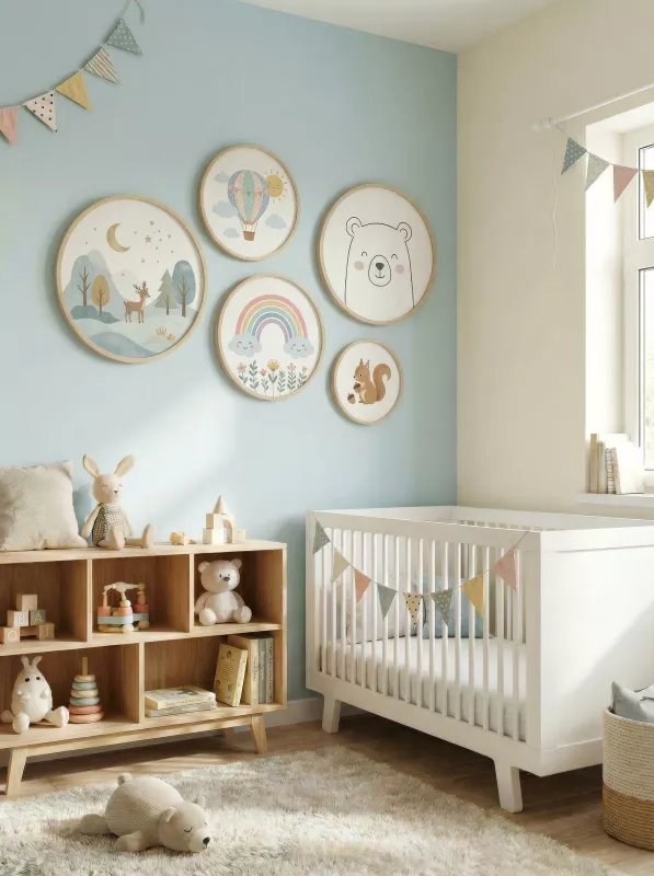Balatoyz–Sevimli Manzaralar–Ahşap Çerçeveli Dekoratif Bebek/Çocuk Odası Duvar Tablosu