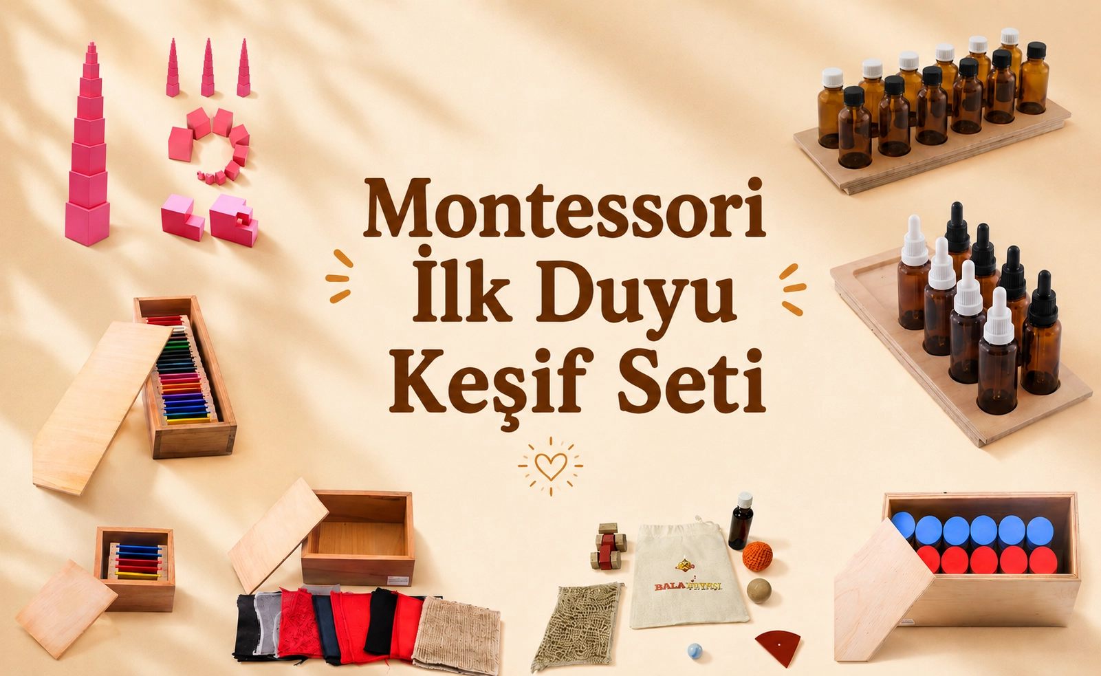 Evde Montessori Duyu Materyalleri İlk Keşif Seti