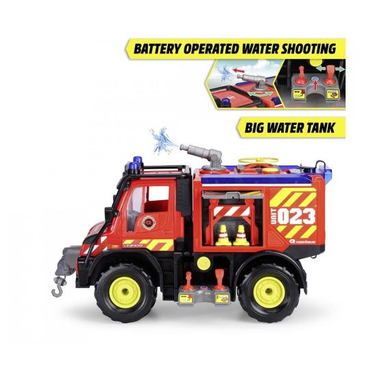 203719033 Dickie Unimog U530 Fire Rescue  freewheel light sound interior batte