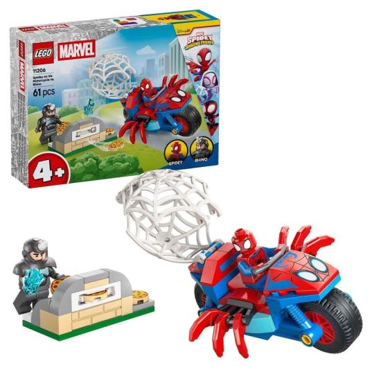 11206 Lego Spidey Spidey Motosikletli Spidey, Rhinoya Karşı 61 parça +4 yaş