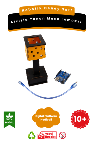 Alkışla Yanan Masa Lambası - Robotik Arduniolu Kendin Yap DIY Stem Bilim Seti