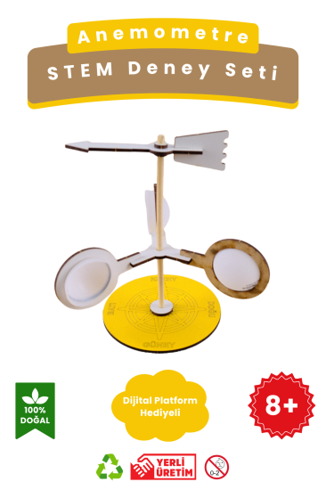 Anemometre - Kendin Yap Stem Bilim ve Deney Seti - DIY Montessori Eğitim - Maker Set
