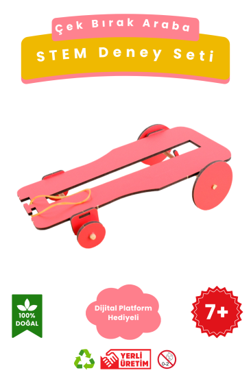 Çek Bırak Araba - Kendin Yap Stem Bilim ve Deney Seti - DIY Montessori Eğitim - Maker Set