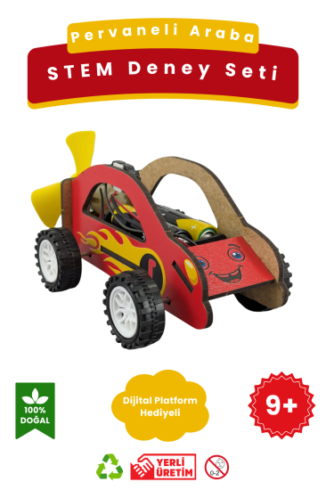 Pervaneli araba - Kendin Yap Stem Bilim ve Deney Seti - DIY Montessori Eğitim - Maker Set