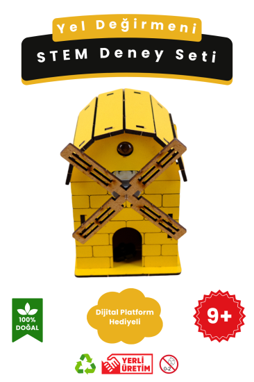 Yel Değirmeni - Kendin Yap Stem Bilim ve Deney Seti - DIY Montessori Eğitim - Maker Set