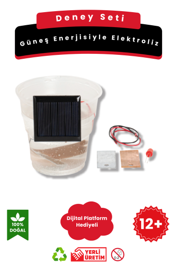 Güneş Enerjisiyle Elektroliz - Kendin Yap DIY Deney Bilim Seti