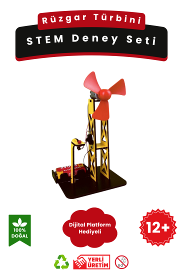 Rüzgar Türbini - Kendin Yap Stem Bilim ve Deney Seti - DIY Montessori Eğitim - Maker Set