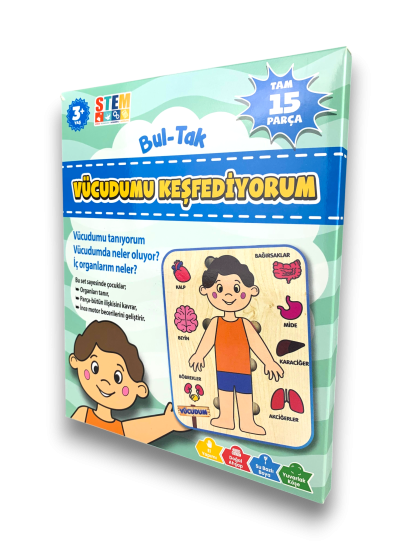 Vücudumu Keşfediyorum – Erkek Çocuk Vücut ve Organlar Ahşap Puzzle Oyuncak