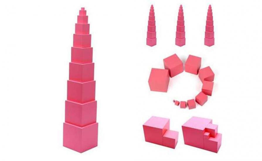 Montessori materyal Montessori Pembe Kule ( 1-10 CM)