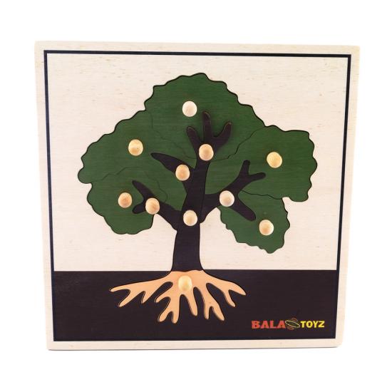 montessori materyal Ağaç Puzzle