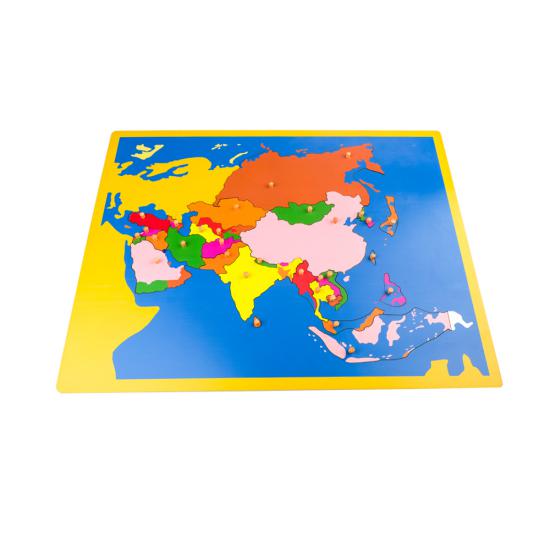 Montessori materyal Montessori Asya Kıtası Haritası Puzzle