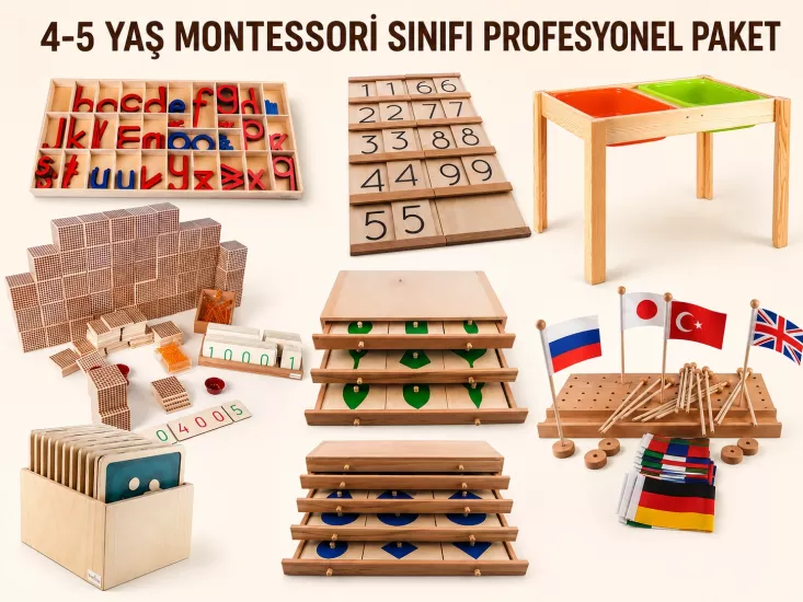 Montessori sınıf paketleri montessori eğitim setleri, Montessori 4-5 Yaş sınıfı Profesyonel paket