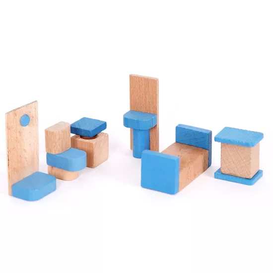 Ahşap - Mini Minyatür Banyo Seti