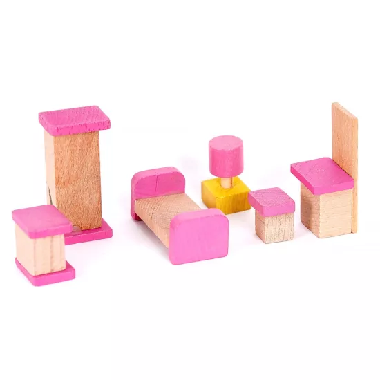Ahşap - Mini Minyatür Çocuk Odası Seti