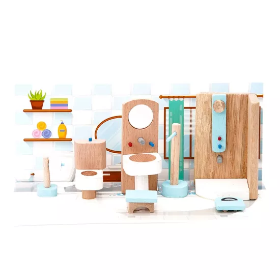 Ahşap - Minyatür Banyo Seti