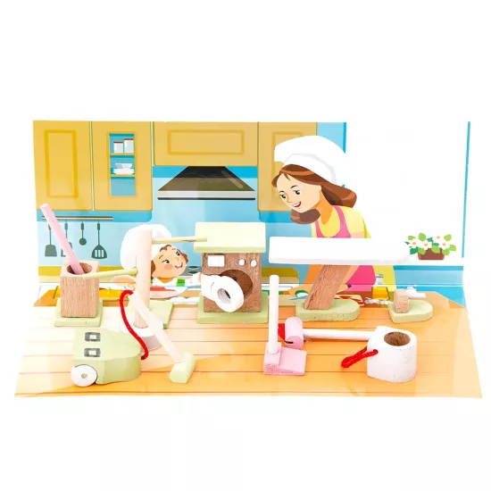 Ahşap - Minyatür Temizlik Seti