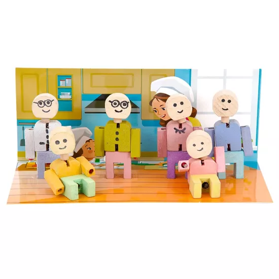 Ahşap - Lastik Adamlar Aile Seti