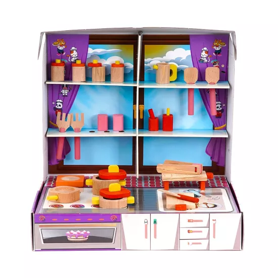 Ahşap - Minyatür Ocak Seti