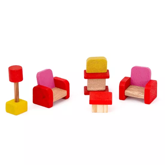 Ahşap - Mini Minyatür Oturma Odası Seti