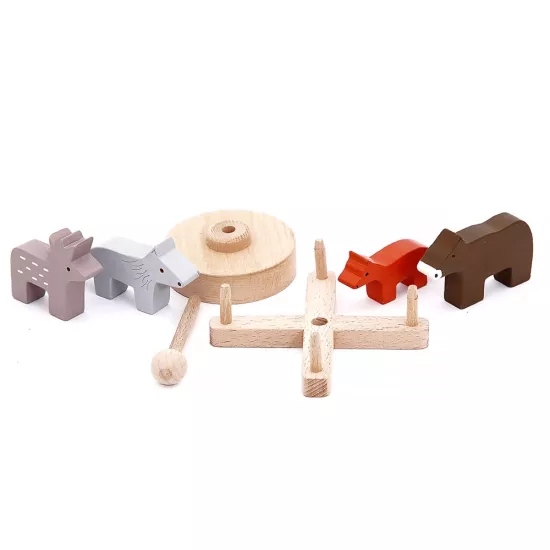 Ahşap Orman Hayvanları Dönme Dolap