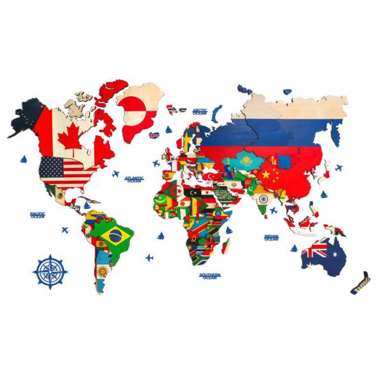 3d Flag World Maps Puzzle