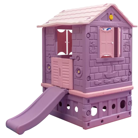 King Ev İki Kapılı Kaydıraklı Pembe