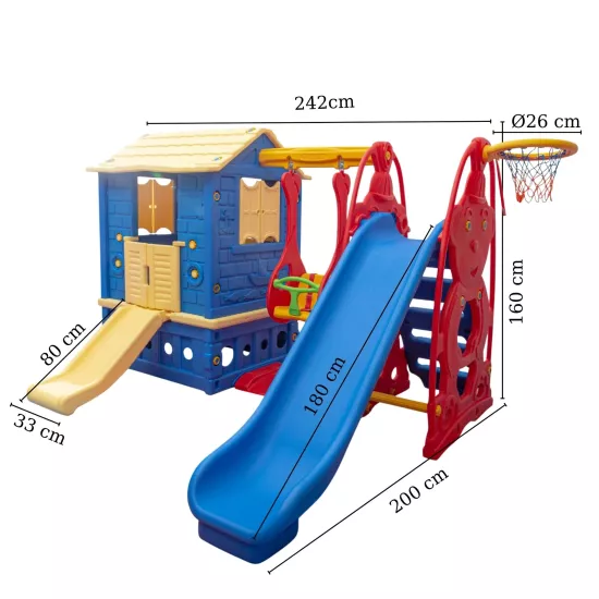 King Ev Büyük Set Oyun evi Mavi