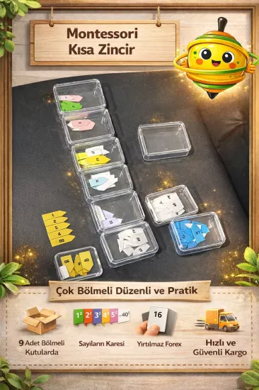 Montessori Kısa zincir basılı işaretler