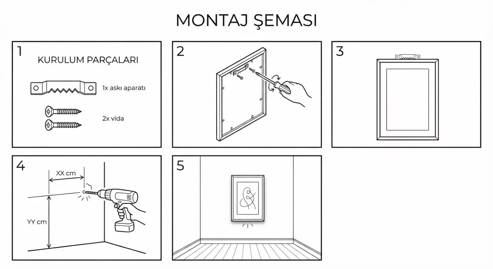 Balatoyz - Montessori Çocuk Odası Tablosu – Ormanda Bir Gün – Ahşap Çerçeveli Dekoratif Bebek / Çocuk Odası Duvar Tablosu﻿