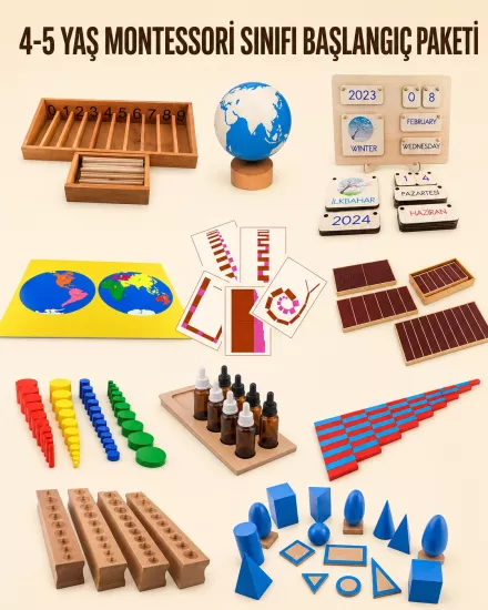 4-5 Yaş Montessori sınıfı başlangıç paketi montessori sınıf seti 4 yaş montessori sınıfı materyalleri