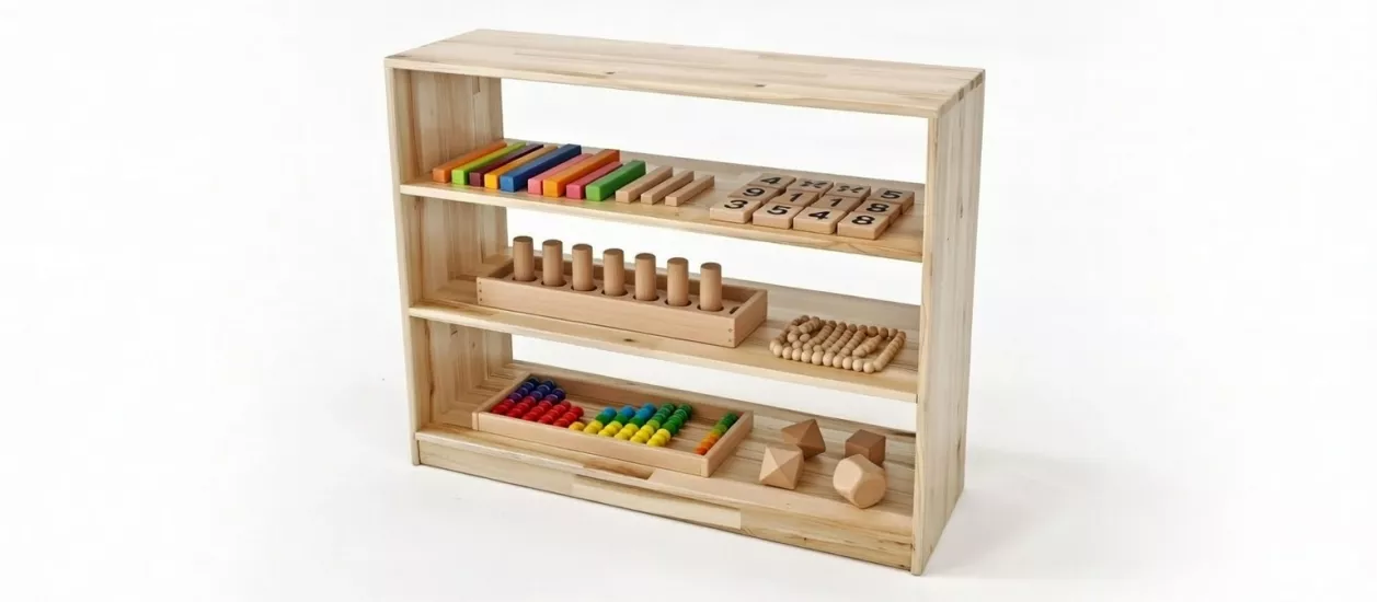 Montessori mobilya montessori materyal dolabı montessori eğitimi