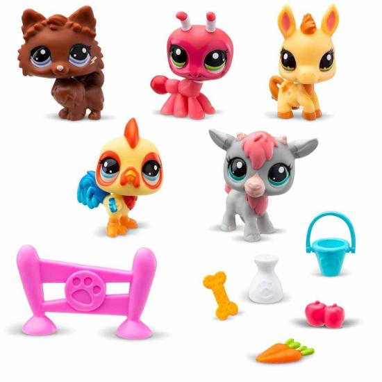 1005103 Littlest Pet Shop - Minişler 5’li Figür Seti S1 Çiftlik Temalı