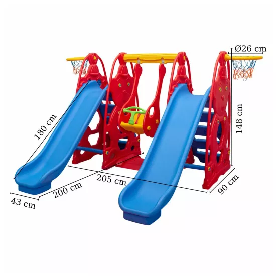 Sevimli Teddy  Kaydıraklı Salıncak Set C