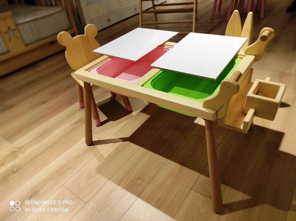 Montessori Çocuk Duyu Masası ( Rulolu - Kalemlikli )